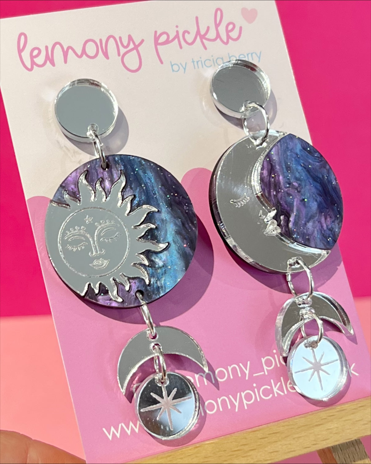 Statement Sun and Moon | Acrylic Earrings