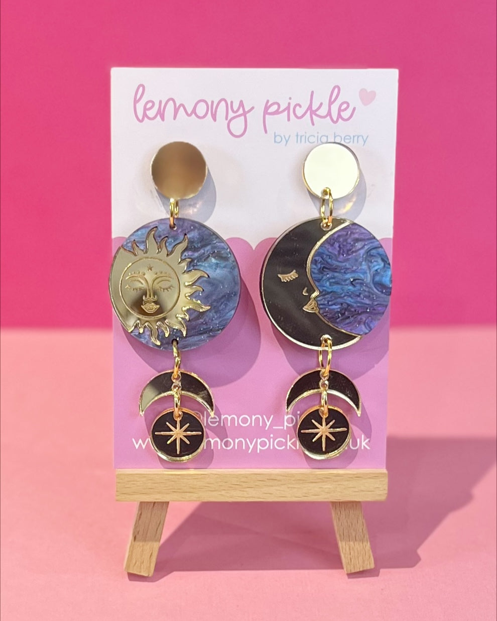 Statement Sun and Moon | Acrylic Earrings