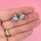 Pigeon Earrings | Handpainted Wooden Studs