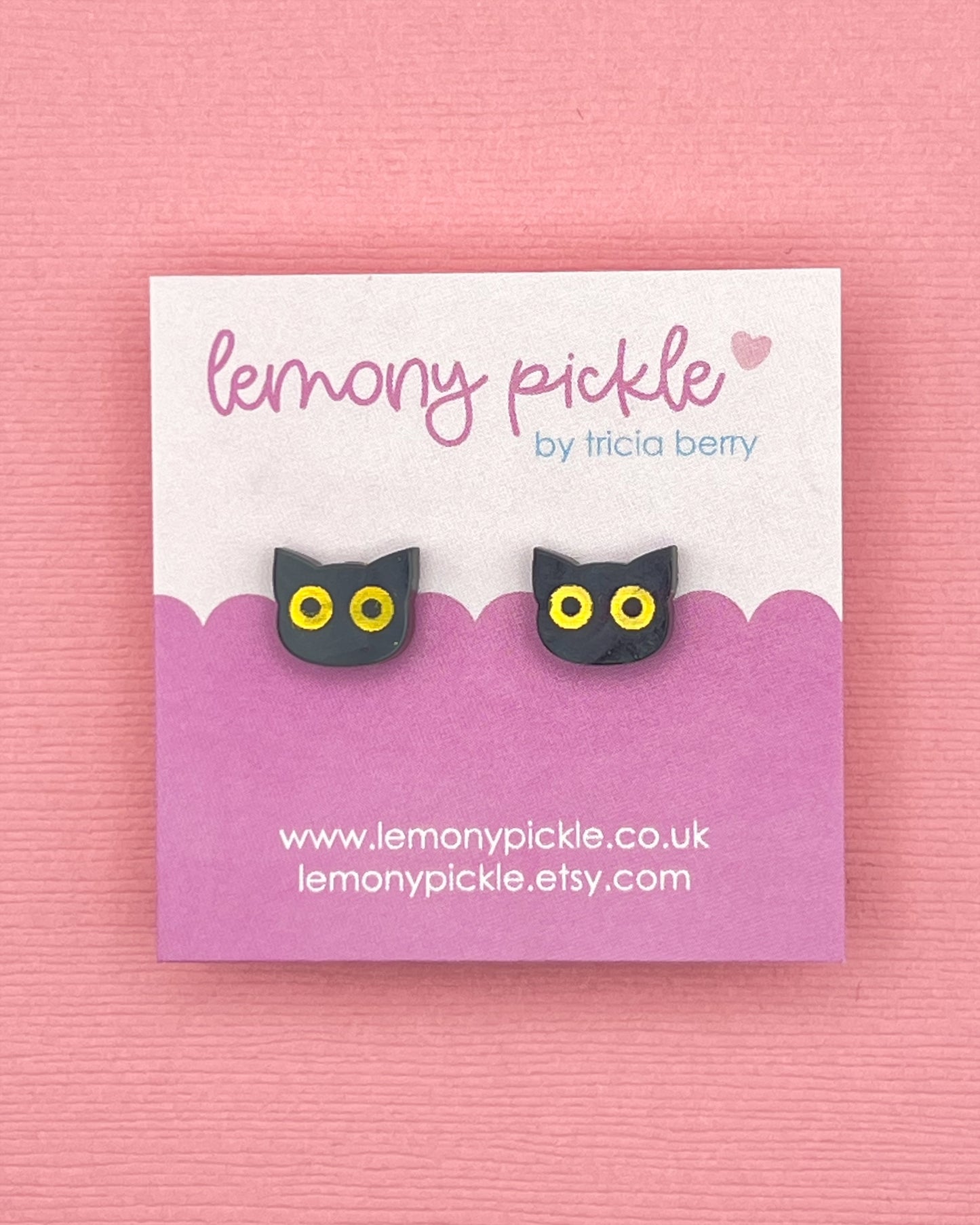 Black Cat | Handpainted Acrylic Studs