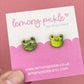 Cute Frog Earrings | Handpainted Acrylic Studs