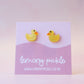 Rubber Duck Earrings | Hand Painted Acrylic Studs