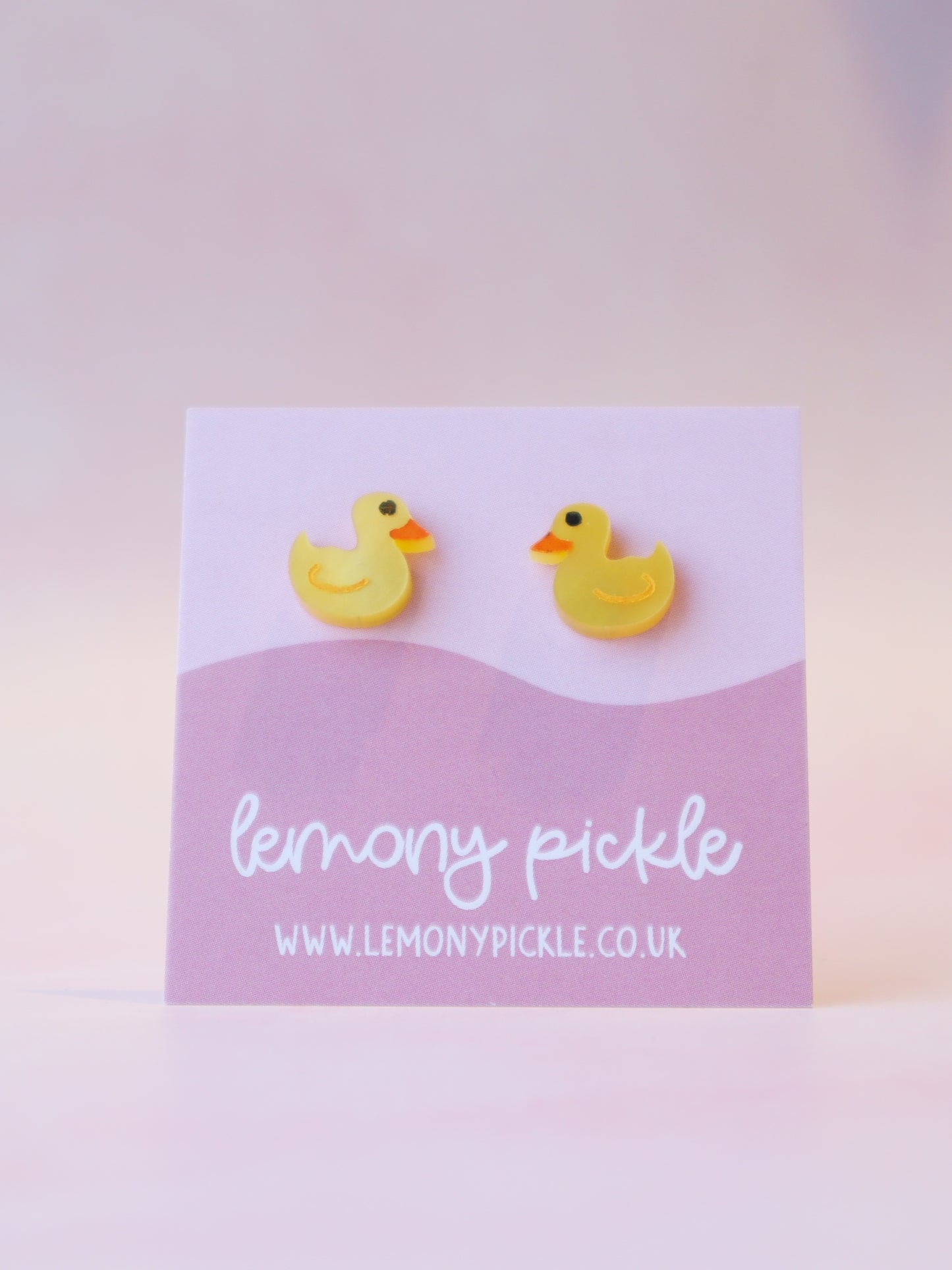Rubber Duck Earrings | Hand Painted Acrylic Studs