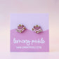 Coffee and Book Earrings | Hand Painted Wooden Studs