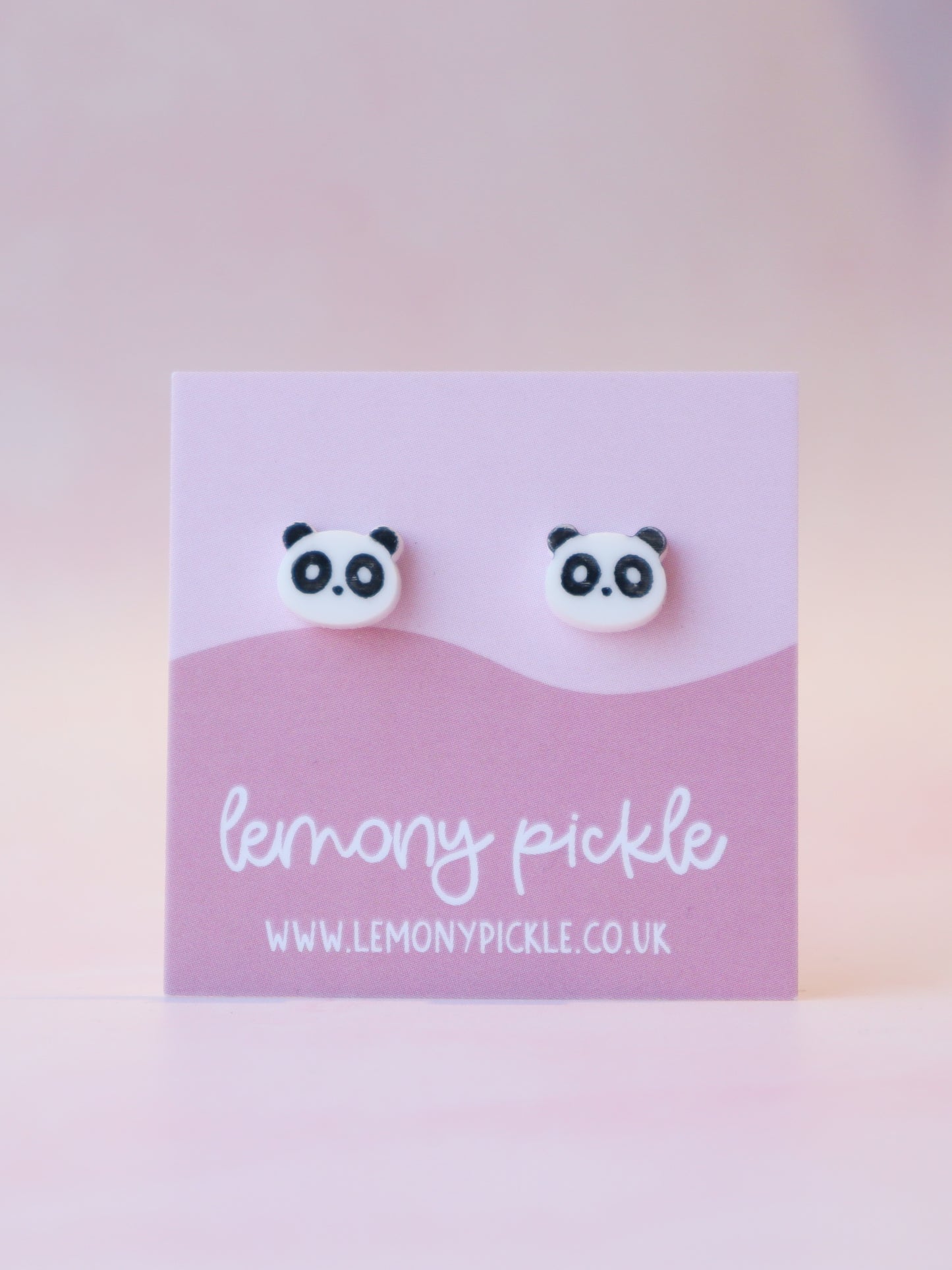 Panda Earrings | Handpainted Acrylic Studs