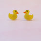 Rubber Duck Earrings | Hand Painted Acrylic Studs