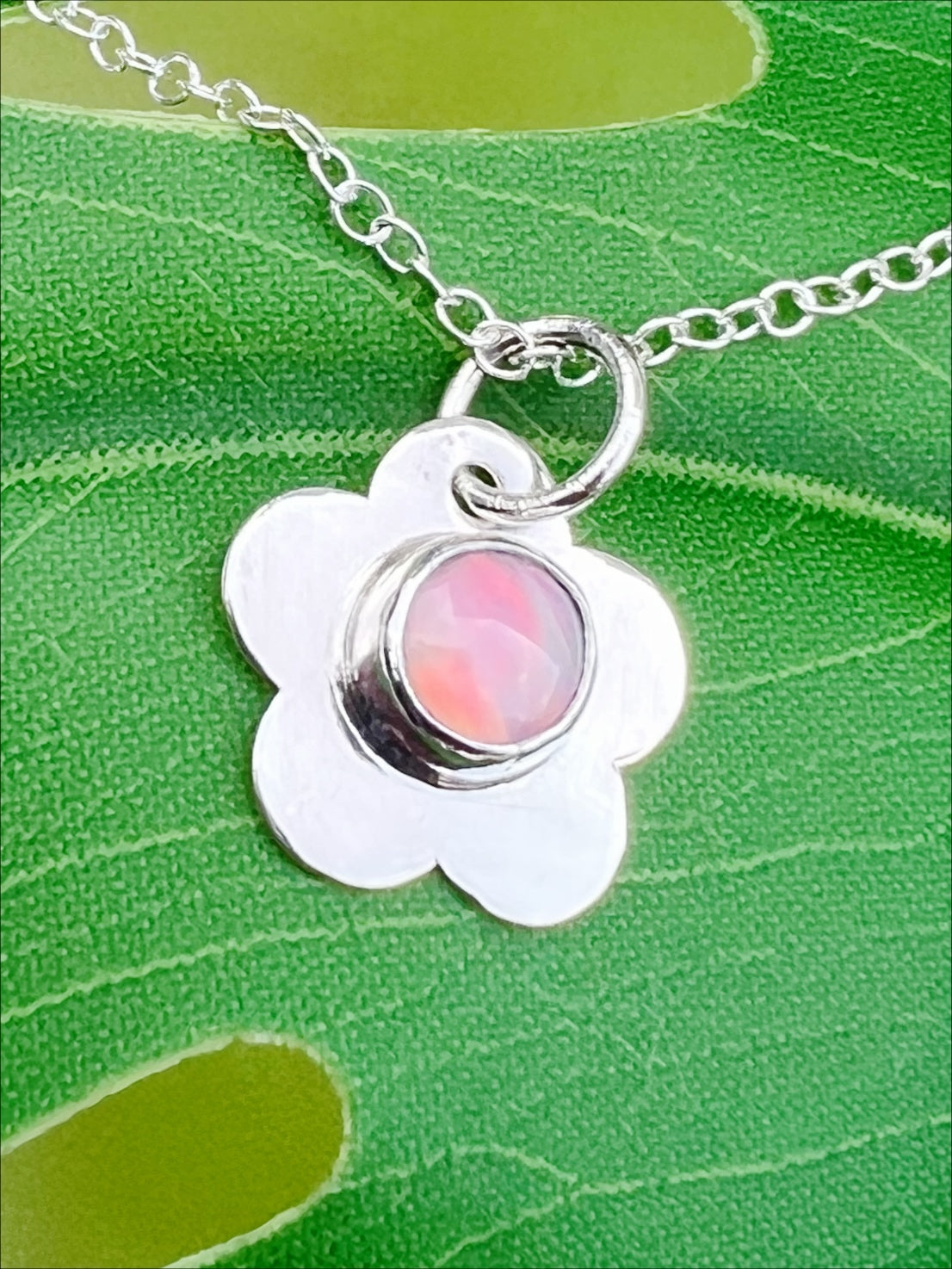 Summer Blossom | Aurora Opal and Sterling Silver Pendant