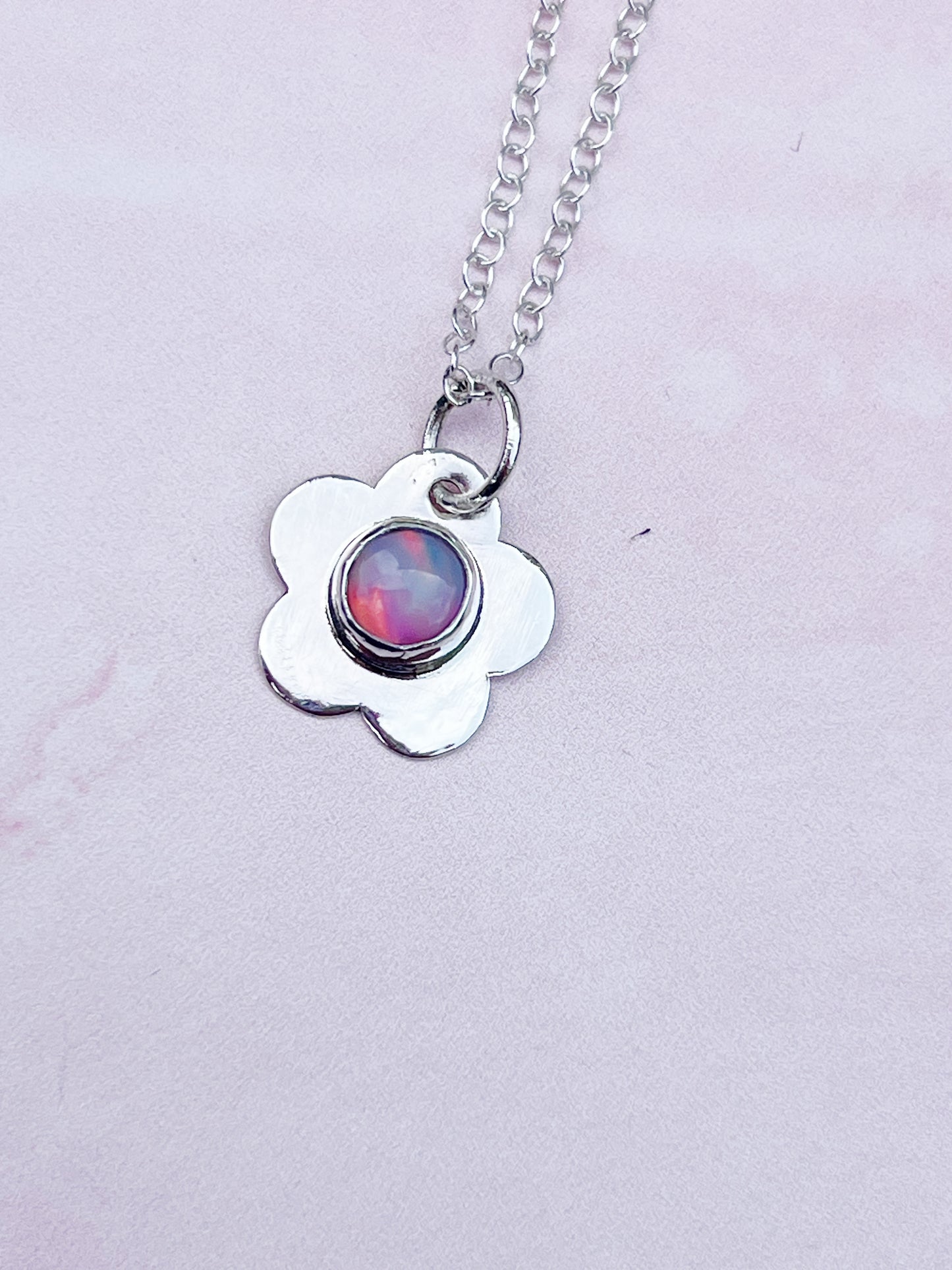 Summer Blossom | Aurora Opal and Sterling Silver Pendant