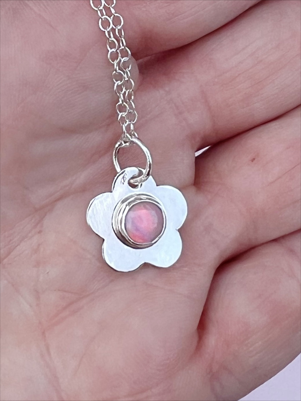 Summer Blossom | Aurora Opal and Sterling Silver Pendant