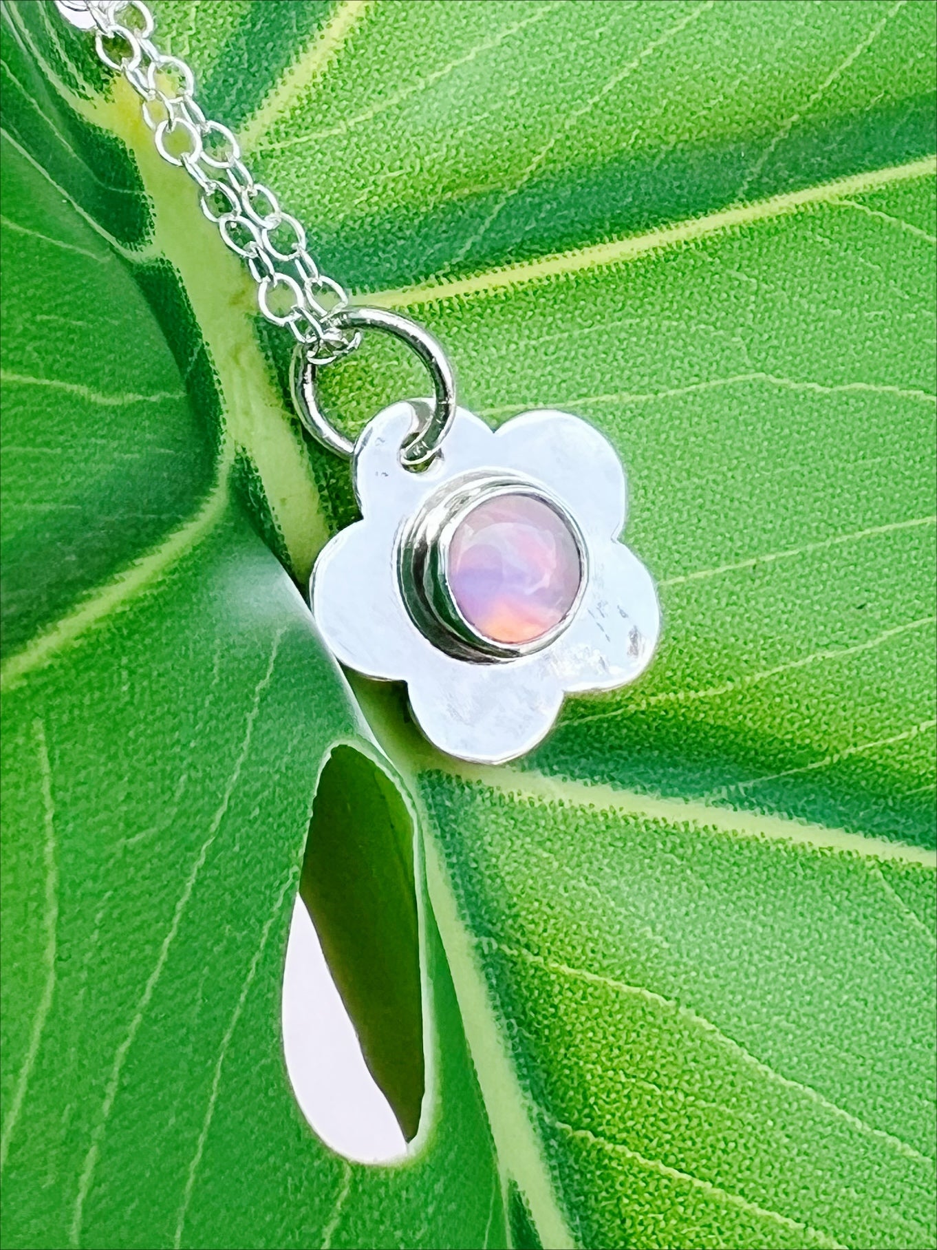 Summer Blossom | Aurora Opal and Sterling Silver Pendant