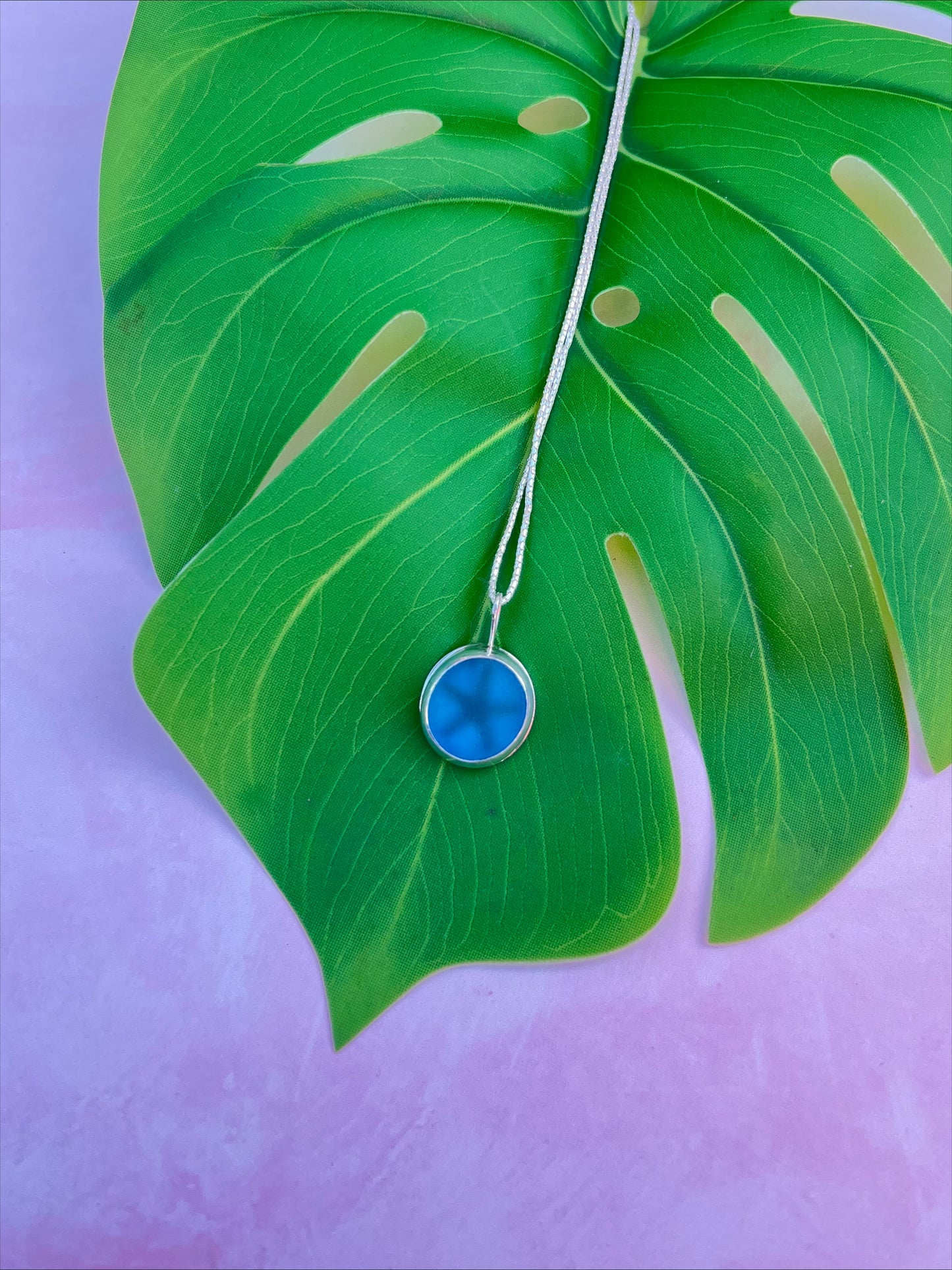 Azure Sea | Seaglass and Sterling Silver Pendant