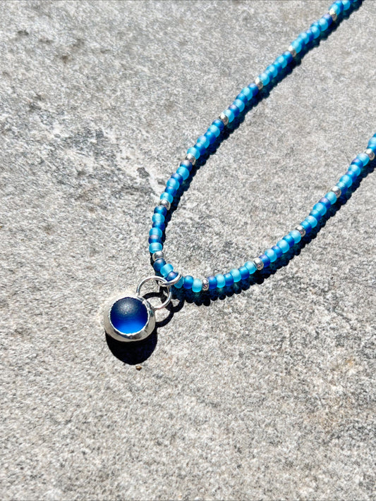 The Mermaid | Seaglass and Sterling Silver Pendant
