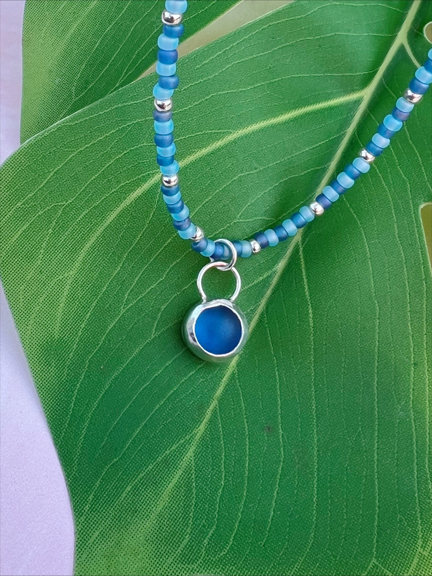 The Mermaid | Seaglass and Sterling Silver Pendant