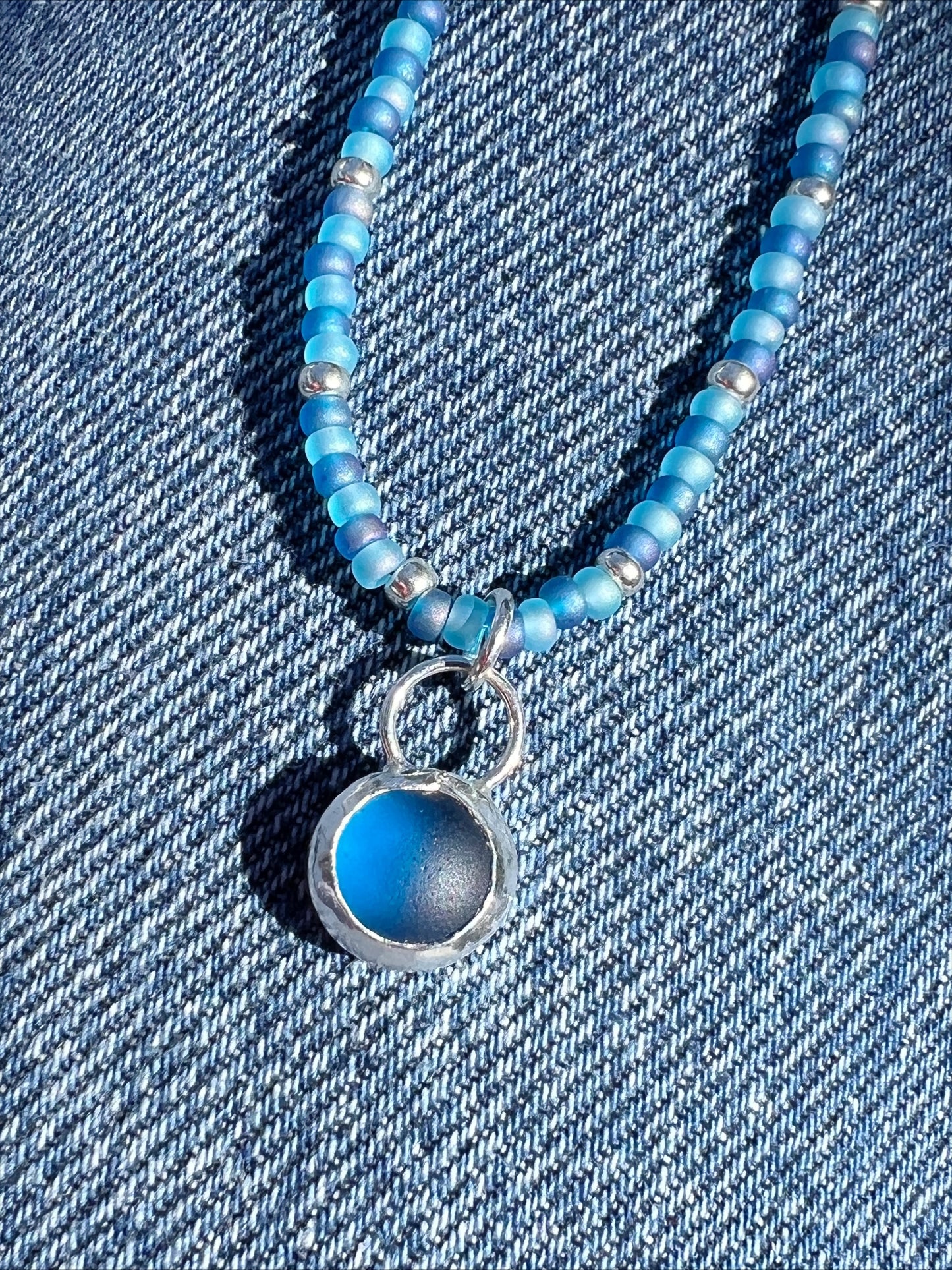 The Mermaid | Seaglass and Sterling Silver Pendant