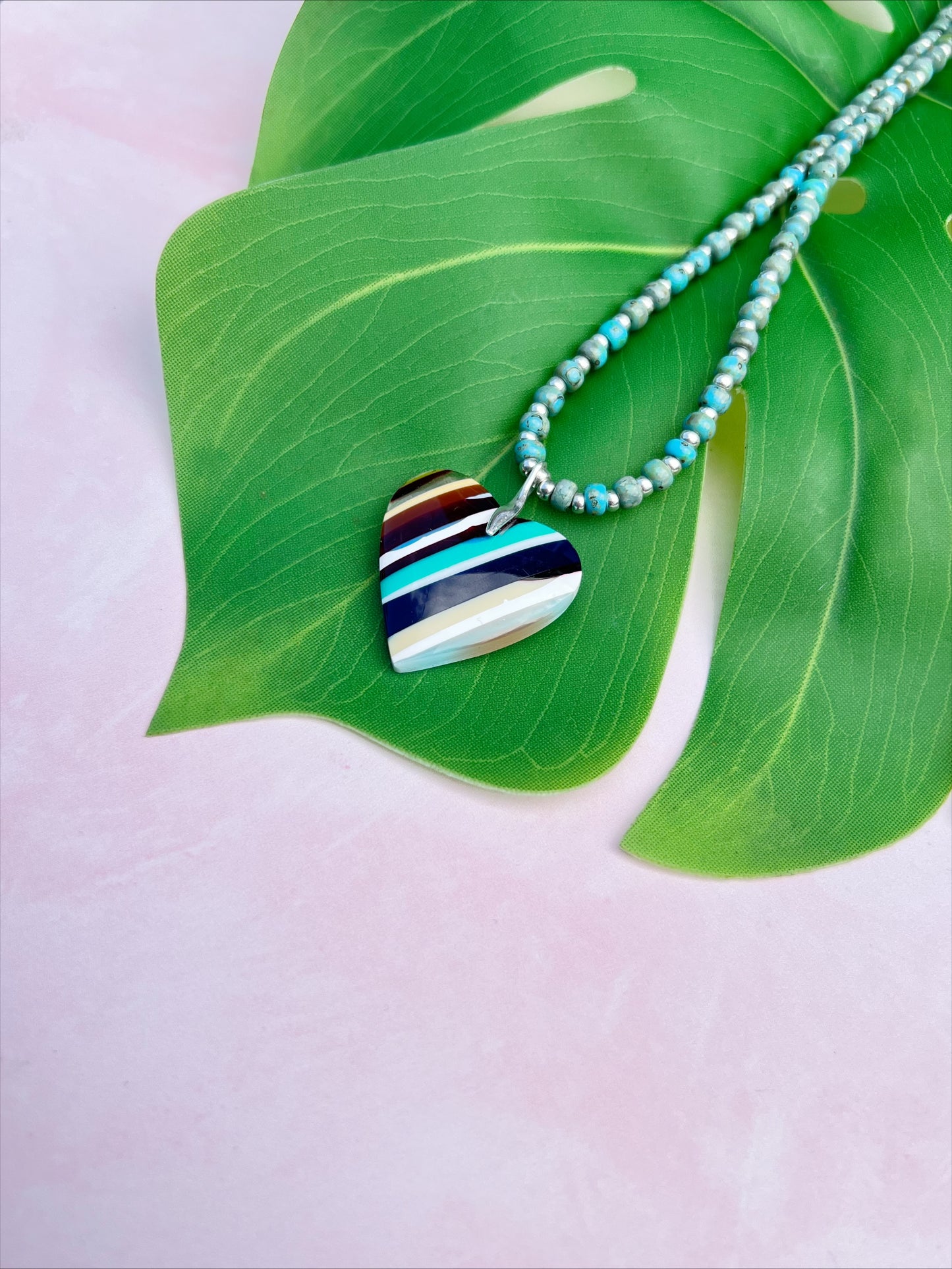 Endless Summer | Surfite and Sterling Silver Heart Pendant