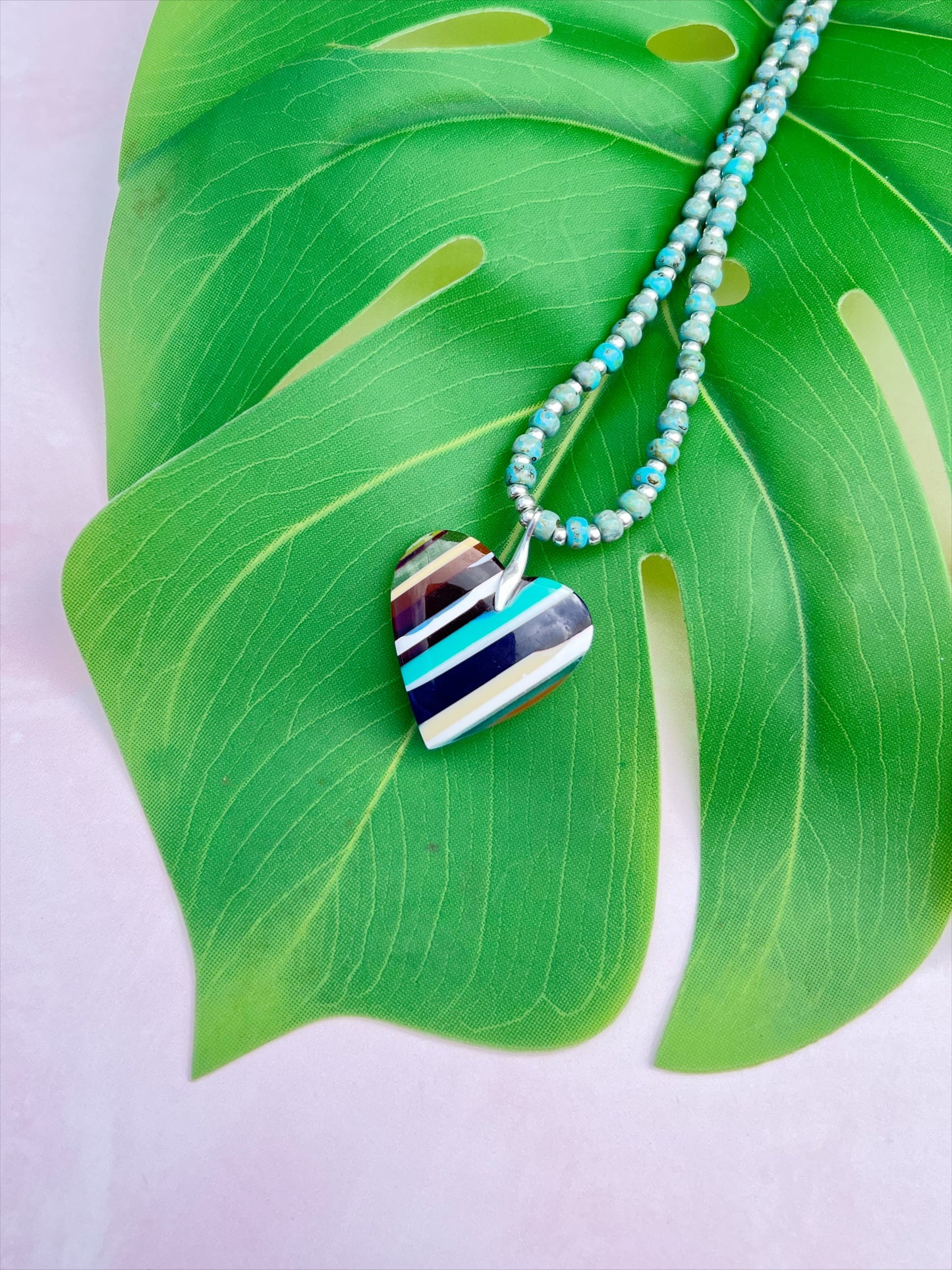 Endless Summer | Surfite and Sterling Silver Heart Pendant