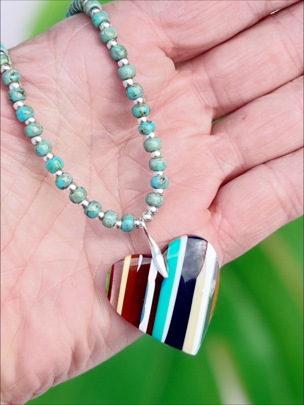 Endless Summer | Surfite and Sterling Silver Heart Pendant