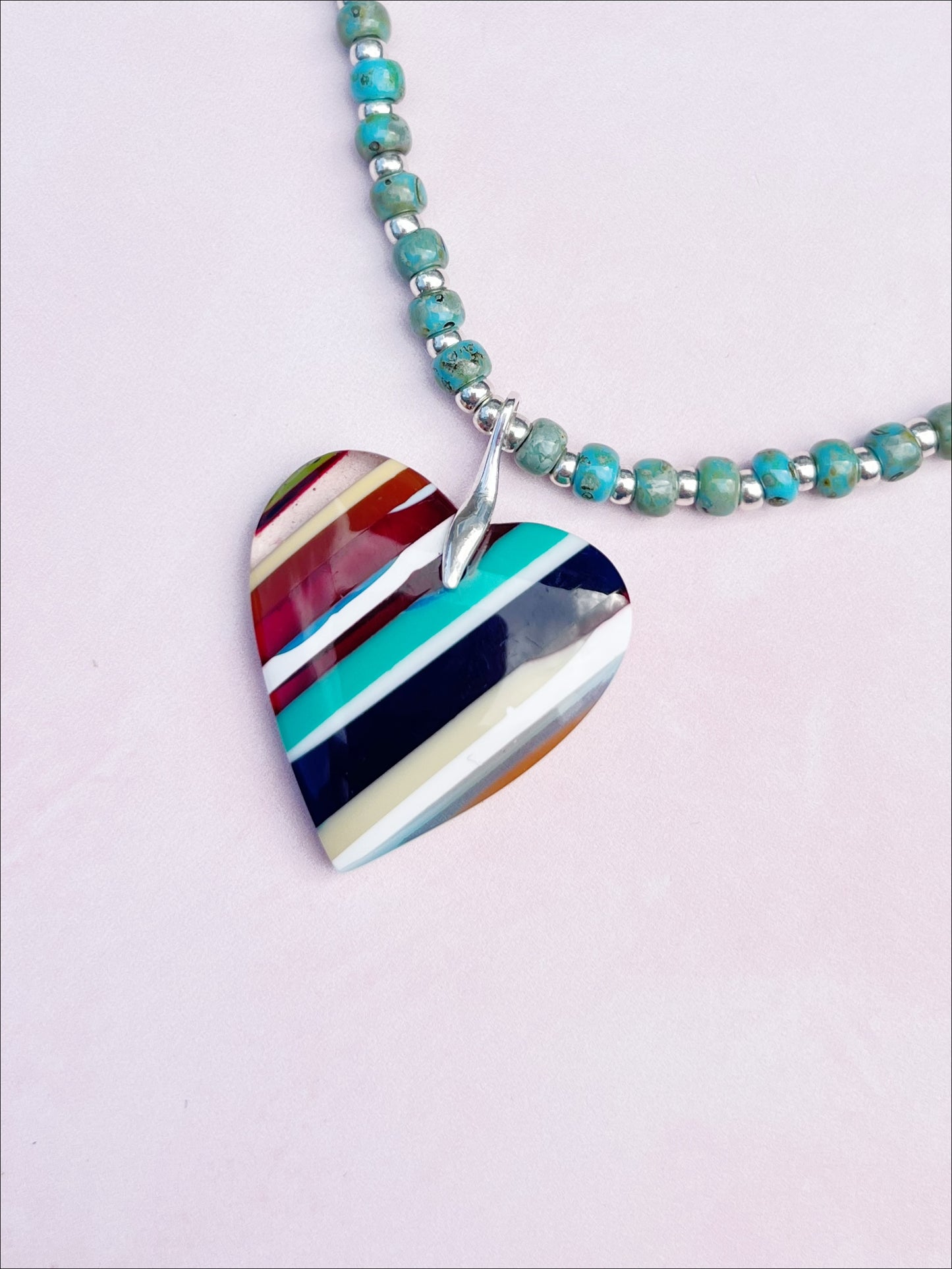 Endless Summer | Surfite and Sterling Silver Heart Pendant