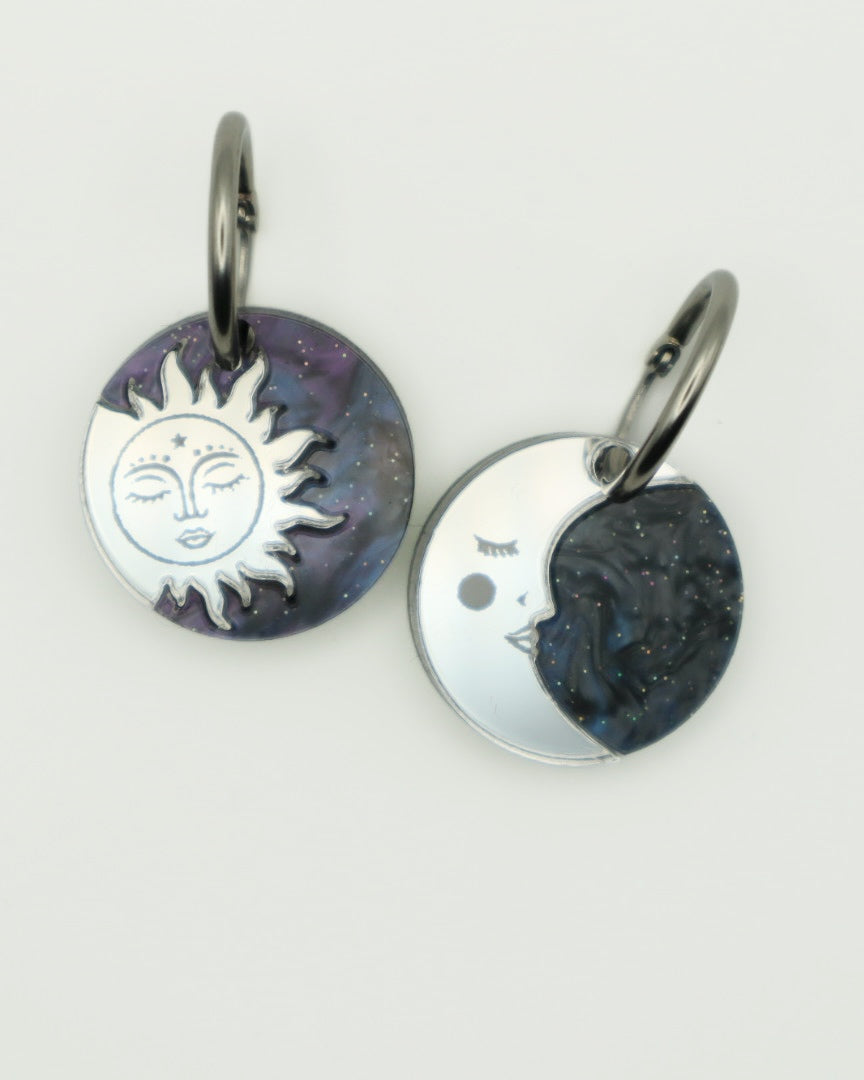 Silver Sun and Moon | Acrylic Dangles