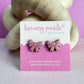 Ribbon Bow Earrings | Handpainted Wooden Studs