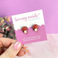 Mushroom Earrings | Handpainted Wooden Studs