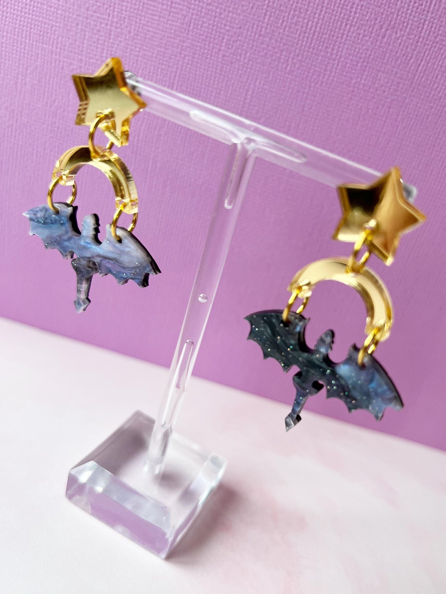 Fantasy Dragon Earrings | Acrylic Statement Earrings