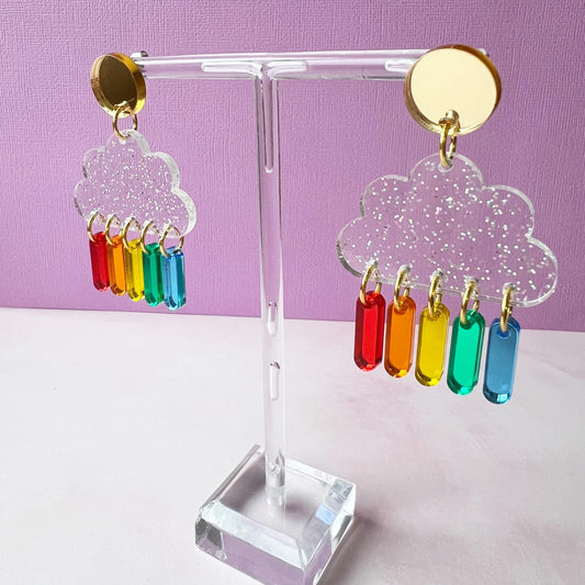 Rainbow Clouds | Acrylic Statement Earrings