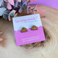 Croissant Earrings | Handpainted Wooden Studs