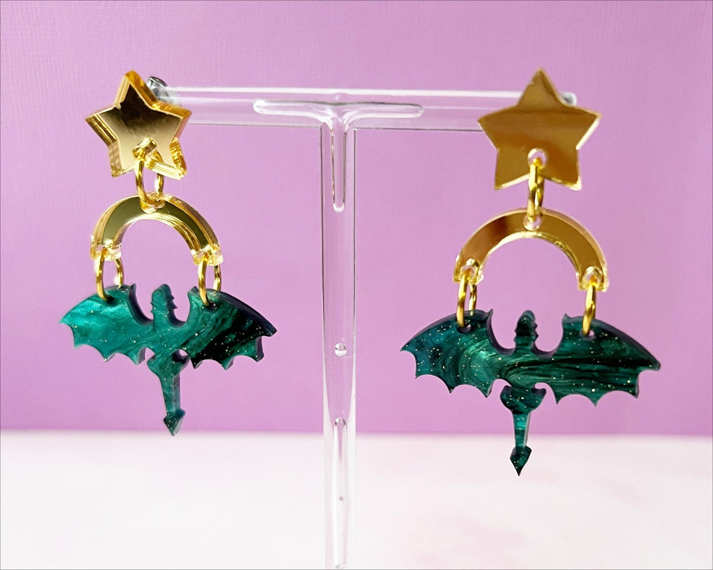 Fantasy Dragon Earrings | Acrylic Statement Earrings
