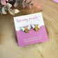Cute Bee Earrings | Handpainted Wooden Studs