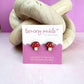 Mushroom Earrings | Handpainted Wooden Studs